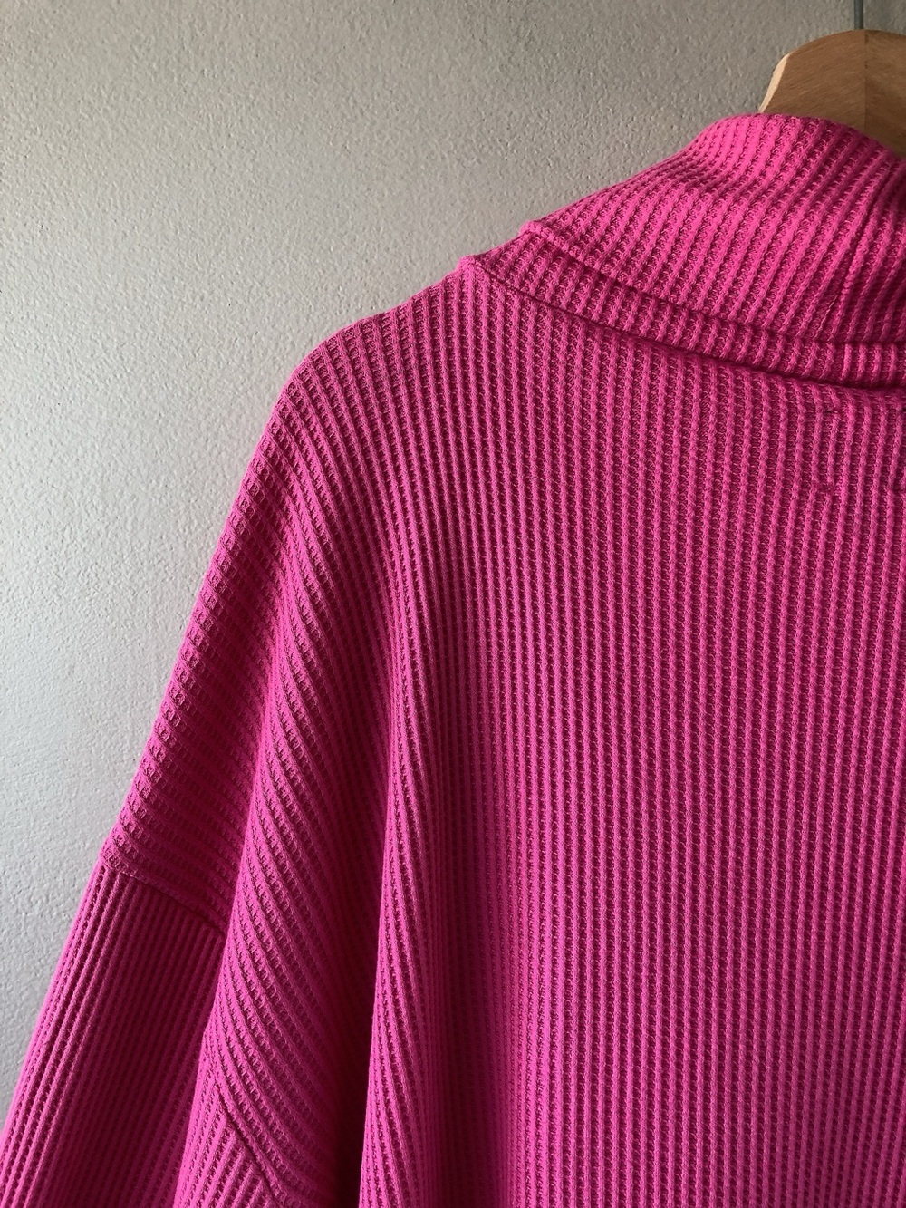 GAP waffle knit oversized sweater pink cowl neck shirt - Picture 10 of 13